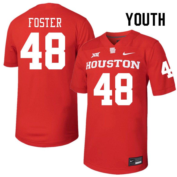 Youth #48 Brock Foster Houston Cougars College Football Jerseys Stitched-Red